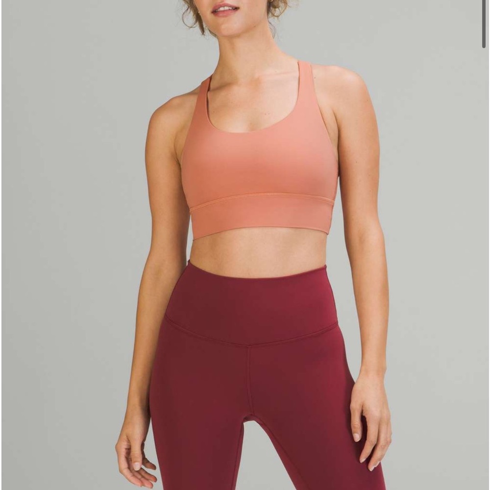 Lululemon Energy Longline Bra *Medium Support, B–D Cups Pink Savanna size 6